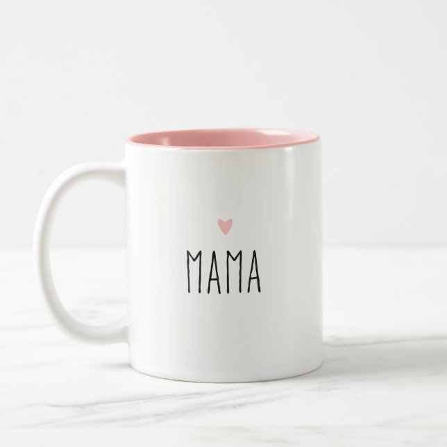 Tasse 2 Couleurs Maman | Maman moderne Couleur de coeur personnalis (Gauche)
