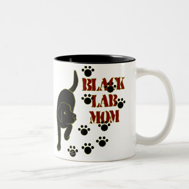 Tasse 2 Couleurs Maman noire de laboratoire (Droit)