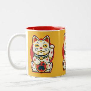 Tasse 2 Couleurs Maneki Neko - Chat chanceux