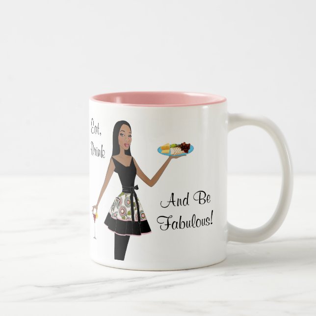 Tasse 2 Couleurs "Mange, bois et sois fabuleux !" (Droit)