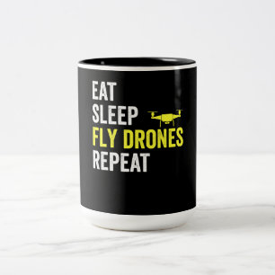 Tasse 2 Couleurs Mangez des drones de drones de sommeil Répéter dro