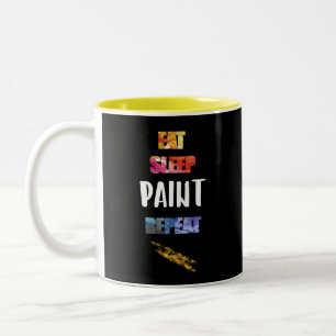 Tasse 2 Couleurs Mangez, dormez, peignez, répétez. Cadeau