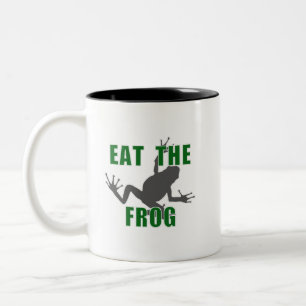 Tasse 2 Couleurs Mangez La Grenouille - Citation De Motivation De L