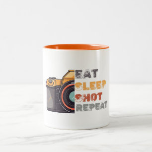 Tasse 2 Couleurs Mangez la prise de sommeil répéter vintage