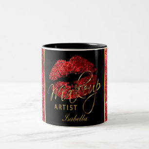 Tasse 2 Couleurs Maquillage Artiste Parties scintillant rouge profo