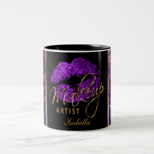 Tasse 2 Couleurs Maquillage Artiste Parties scintillant violet lèvr