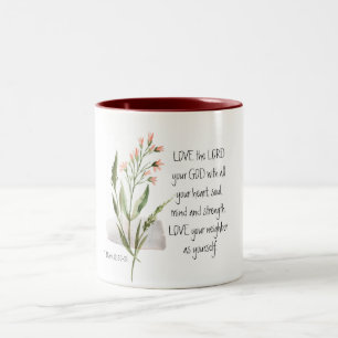 Tasse 2 Couleurs Marc 12:30-31 AIMEZ l'Eternel, votre DIEU