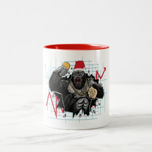 Tasse 2 Couleurs Marché boursier Bitcoin de Noël