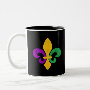 Tasse 2 Couleurs Mardi Gras Fleur De Lis