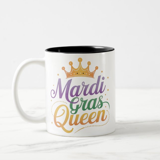 Tasse 2 Couleurs Mardi Gras Queen Parade Costume Party (Gauche)