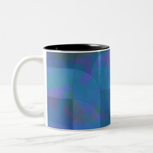 Tasse 2 Couleurs Marées d'azur - Géométrie Abstraite océanique (Gauche)
