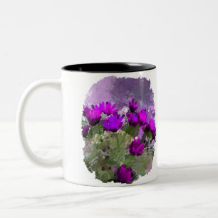Tasse 2 Couleurs Marguerite Africaine Avec Aquarelle Indigo Mur