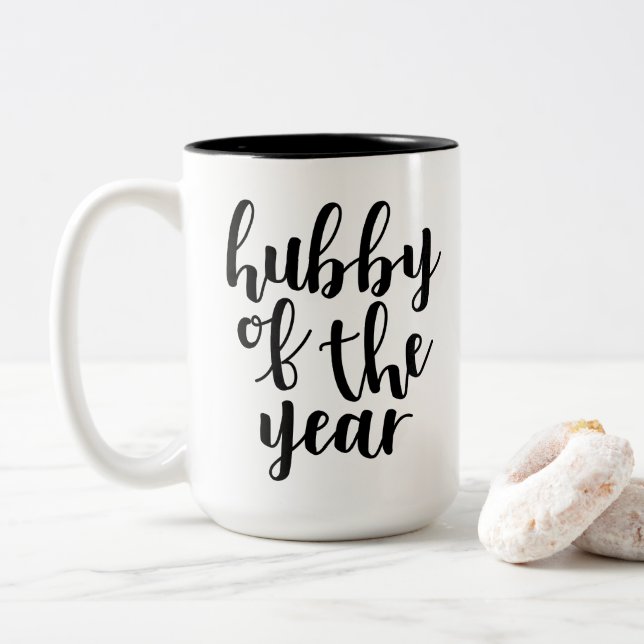 Tasse 2 Couleurs Mari de l'année (Avec donut)