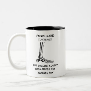Tasse 2 Couleurs Mariage drôle d'anniversaire conjoint vieillissant