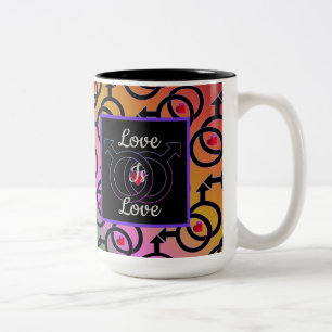 Tasse 2 Couleurs Mariage gay L'Amour Personnalisé Est Amour Arc-En-