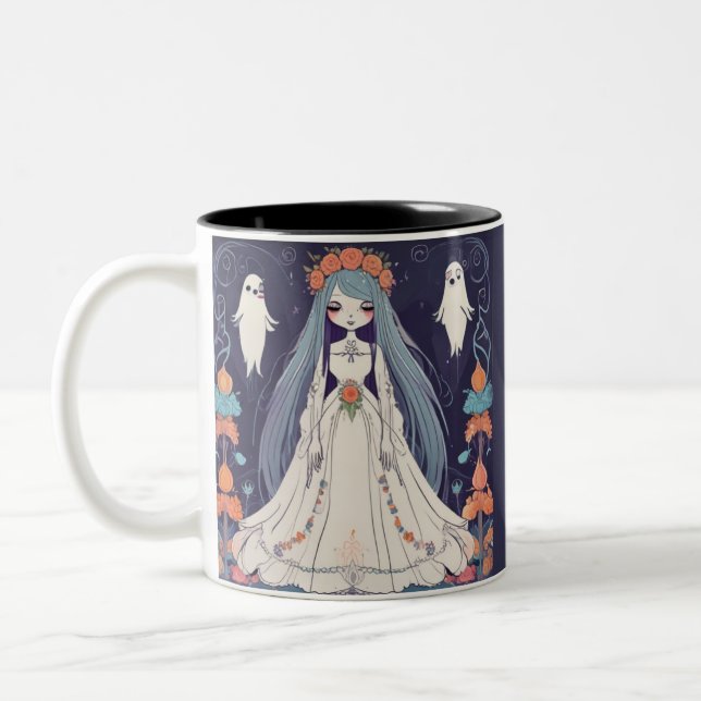 Tasse 2 Couleurs Mariée fantôme de la réverie gothique (Gauche)