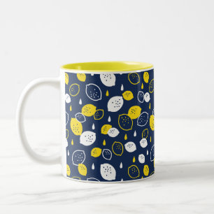 Tasse 2 Couleurs Marine Blue Lemon Art - Refresh Citrus Design