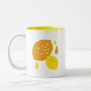 Tasse 2 Couleurs Marine Blue Lemon Art - Refresh Citrus Design