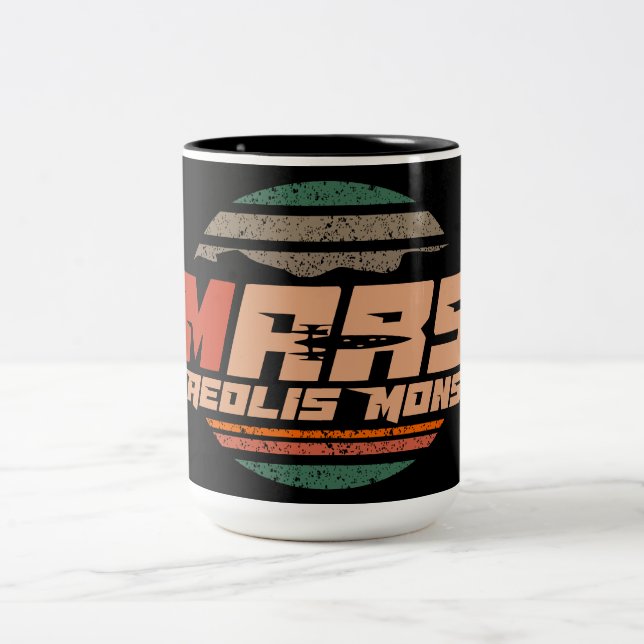 Tasse 2 Couleurs Mars Planète Aeolis Mon logo acité Mont (Centre)
