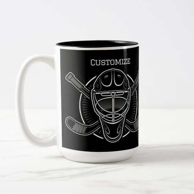 Tasse 2 Couleurs Masque de gardien noir et blanc (Gauche)