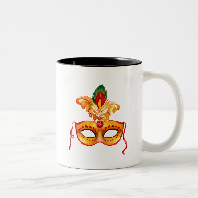 Tasse 2 Couleurs Masque royal violet mascarade mardi gras (Droit)