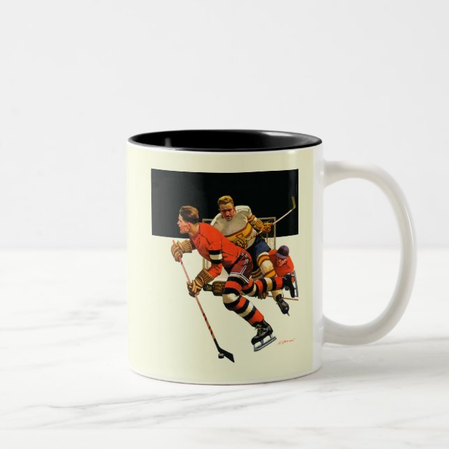 Tasse 2 Couleurs Match de hockey sur glace (Droit)