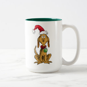 Tasse 2 Couleurs Max le chien avec un chapeau de Père Noël