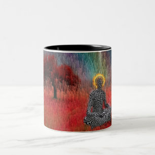 Tasse 2 Couleurs Méditation en paysage surréel
