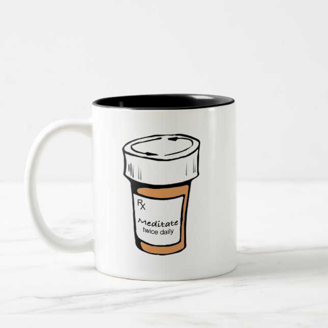 Tasse 2 Couleurs Méditez deux fois par jour (Gauche)
