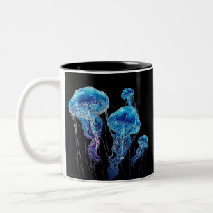 Tasse 2 Couleurs Méduse aquarelle. Méduse en cristal magique