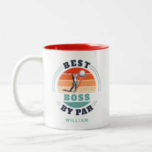 Tasse 2 Couleurs Meilleur Boss Par Par Custom Retro Golf Lover Empl