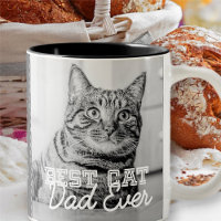 Meilleur Chat Papa Jamais une photo personnalisée