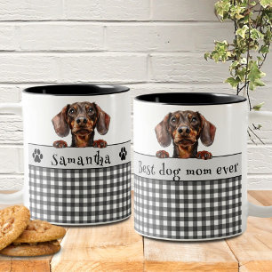 Tasse 2 Couleurs Meilleur chien maman jamais Dachshund texte person