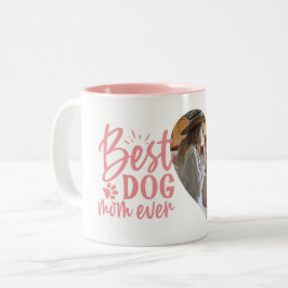 Tasse 2 Couleurs Meilleur Chien Maman Jour Nom Animal Photo Rose