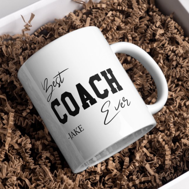 Tasse 2 Couleurs Meilleur Entraîneur Jamais Personnalisé Appréciati (Créateur téléchargé)