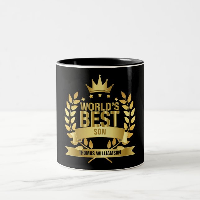 Tasse 2 Couleurs Meilleur Fun Gold Black du monde (Centre)