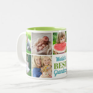 Tasse 2 Couleurs Meilleur grand-mère grand-enfants 9 photo Collage