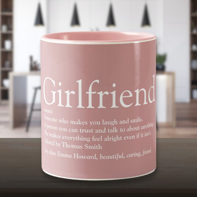 Tasse 2 Couleurs Meilleur Jamais Fille Définition Fille Rose (Best Ever Girlfriend Definition Girly Pink Two-Tone Coffee Mug)