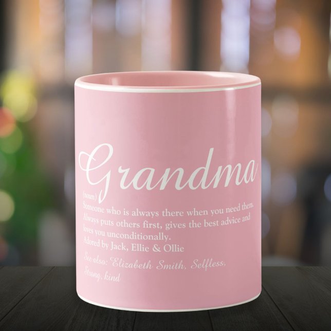 Tasse 2 Couleurs Meilleur Jour Grand-Mère Définition Rose (Best Ever Grandma Grandmother Definition Pink Two-Tone Coffee Mug)