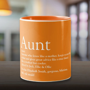 Tasse 2 Couleurs Meilleur Jour Tante Tante Fun Définition Citation 
