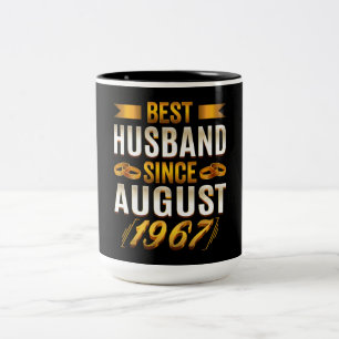 Tasse 2 Couleurs Meilleur Mari Depuis Août 1967 Drôle d'Anniversair