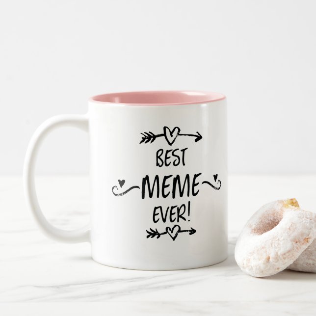 Tasse 2 Couleurs Meilleur mème jamais (Avec donut)