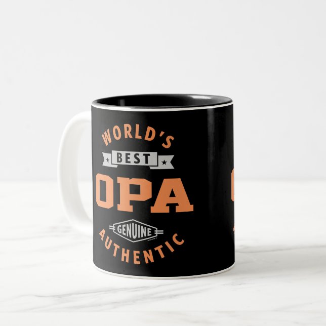 Tasse 2 Couleurs Meilleur Opa au monde (Devant gauche)