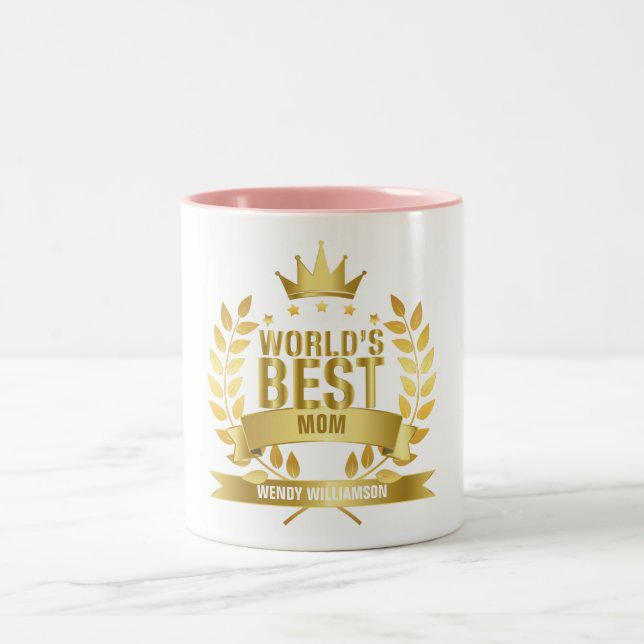 Tasse 2 Couleurs Meilleur or maman du monde (Centre)