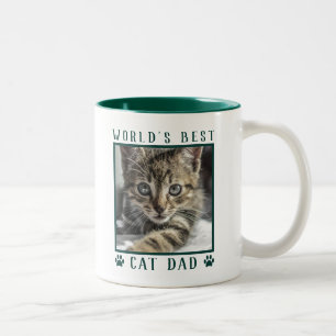 Tasse 2 Couleurs Meilleur Papa Chat du Monde Empreintes de Patte Ph