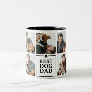 Tasse 2 Couleurs Meilleur Papa de Chien Moderne Collage de 7 Photos