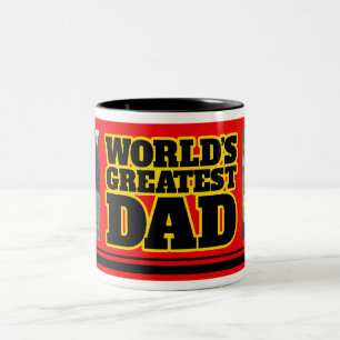 Tasse 2 Couleurs Meilleur papa du monde ajouter 2 photos rouge blac