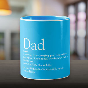 Tasse 2 Couleurs Meilleur papa du monde Définition bleu ciel