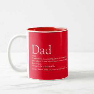 Tasse 2 Couleurs Meilleur Papa du Monde Définition Papa Drôle Rouge