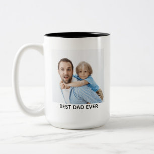 Tasse 2 Couleurs Meilleur Papa Ever Photo Personnalisée